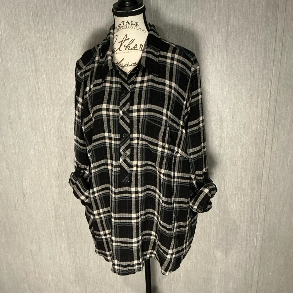 Women’s Classic Flannel Button Down Shirt Size 1X - Picture 12 of 12